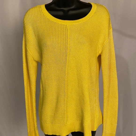 Calvin Klein yellow heavy knit sweater